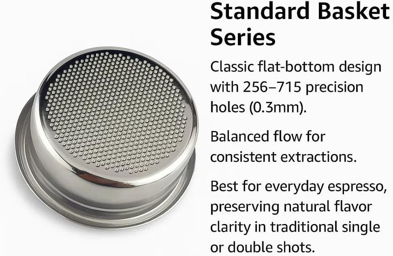Chengtech Espresso Accessories, 18g Standard Espresso Basket – Flat Bottom Design, 0.3mm Precision Holes, Balanced Flow for Consistent Daily Espresso, Compatible with 58mm Portafilters - Image 1